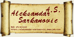 Aleksandar Šarkanović vizit kartica